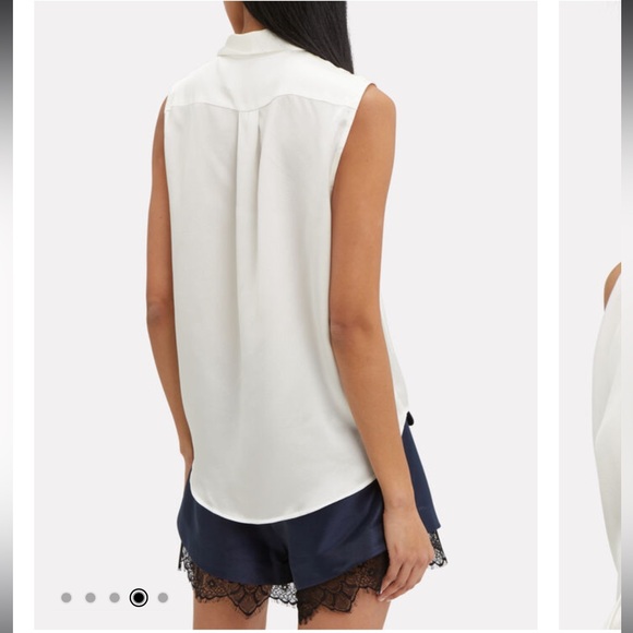 MICHELLE MASON Satin Tie Neck Blouse Ivory size 4- EUC - Picture 4 of 15